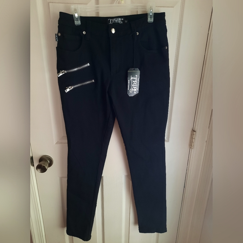 NWT TRIPP NYC ZIPPER BIKER JEANS size 30